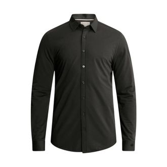 Cast Iron Long Sleeve Shirt Tech Fine Jersey - Heren - Overhemden - Grijs - Maat: L Jersey