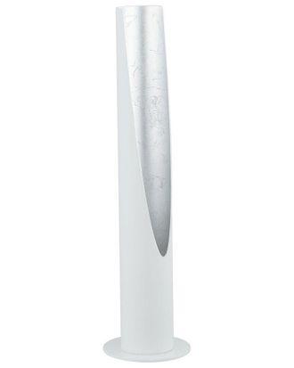 Eglo Eglo Barbotto 1 Light Cylinder Table Lamp With Matte White & Silver Interior Finish