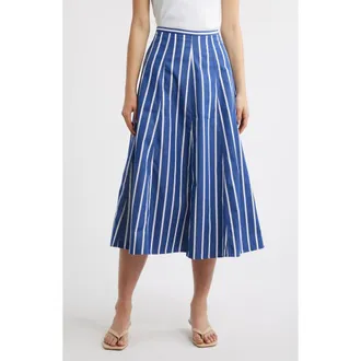 Madewell A-Line Poplin Midi Skirt in Cool Navy at Nordstrom, Size Xx-Large
