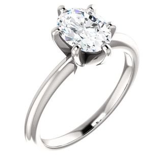 Pompeii3 Platinum 1 Ct Oval Diamond Solitaire Engagement Ring Lab Grown