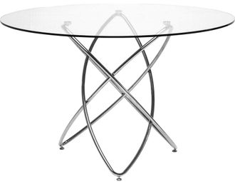 Kare Design Mesa de comedor vidrio y acero 120cm