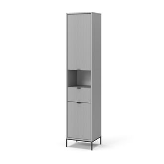 Vicco Armario De Ba&ntilde;o Eliza, Gris, 40 X 190 Cm Con Puertas, Y Caj&oacute;n