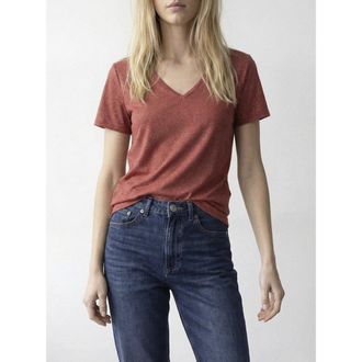 Vila T-shirt in jersey, kraag met glanzend effect