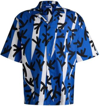 HUGO BOSS Relaxed-fit shirt in printed cotton poplin