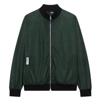 GCDS Giacca Track in Triacetato a Righe Sottili - - Jackets - Donna - Verde - M