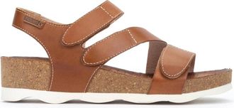 Pikolinos Mahon Platform Sandal - Dames - Sleehakken - Bruin - 36 EU - Leer - Schoenen