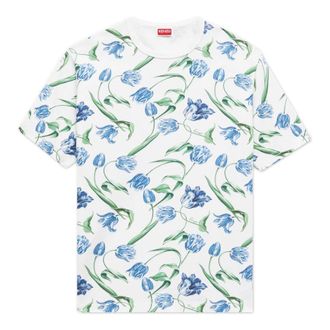 Kenzo Tulip T-shirt - Heren - T-shirts - Wit - L - Katoen - Tops