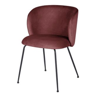 Maisons du monde Silla de terciopelo terracota y acero negro