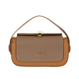 Generic Shoulder Bag,Trendy - Fabric Flap Top Handle Zipper Closure Purse for Ladies Women Business Weekend Wedding Outdoor Birthday, Brown, Refer to descript