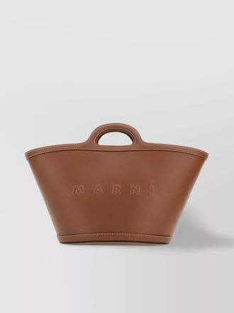 Marni tropicalia small leather tote bag