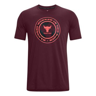 Under Armour Project Rock Globe T-shirt Burgundy 1373746-600