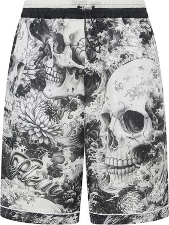 Philipp Plein Heren, Korte broeken, Zwart, Maat: 3XL Linnen