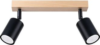 Wonderlamp Regleta Elluae Negro, 2 Luces