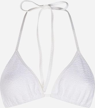 MC2 Saint Barth Woman White Crinkle Triangle Top Swimsuit