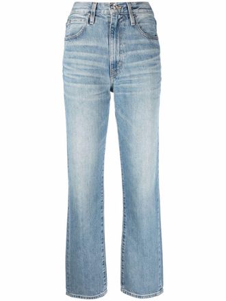 Slvrlake Denim Jeans crop London a vita alta - Blu