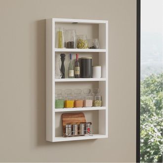 Dmora Estanter&iacute;a Cervasca, 4 Estantes, 43x9x80h Cm Blanco
