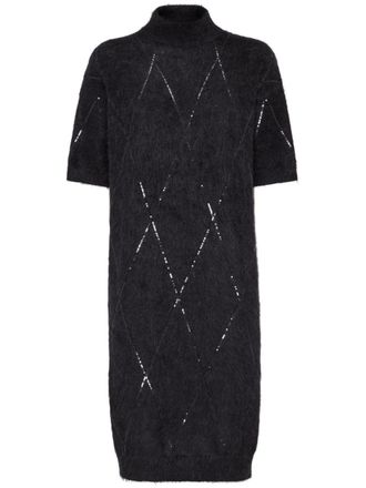 Brunello Cucinelli Abito con paillettes - Nero