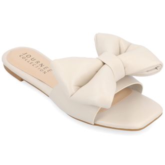 Journee Collection Women & apos;s Fayre Medium and Wide Width Flat Sandals