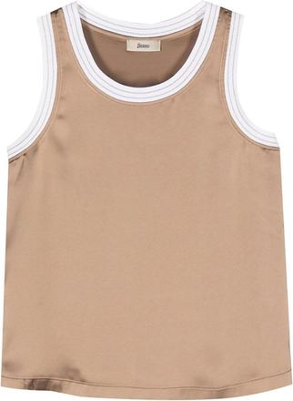 Herno Top In Casual Satin With Contrasting Edges