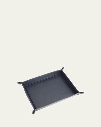 Royce Leather Monogrammed Large Catchall Leather Valet Tray