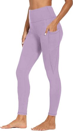 Generic Swimming Leggings Women High Waisted Tummy Control Leggings for Women with Pockets 7/8 Length Yoga Pants Butt Lifting Gym Workout Running Sports Trous