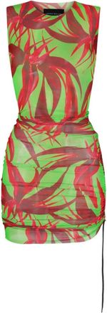 Louisa Ballou Green Floral Print Short Dress