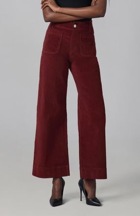 Lola Jeans Colette High Rise Wide Leg Jeans in Syrah Red at Nordstrom, Size 33