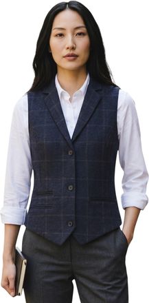 TruClothing Womens Navy Tailored Fit Tweed Waistcoat Formal Vest - TPSTZ-7