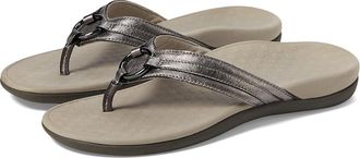 Vionic Aloe Leather Womens Shoes Pewter : 6 M
