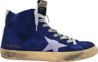 Golden Goose Francy High-Top Sneakers in Blue Suede