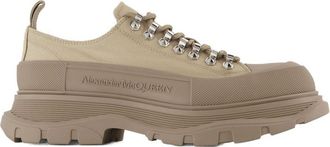 Alexander McQueen Mens Tread Slick Sneaker Beige Canvas