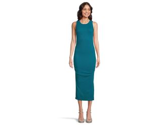 Michael Stars Wren Ruched Midi Womens Dress Lagoon : XL (US 10-12), Cotton/Modal/Spandex