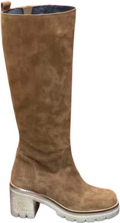 Ovye By Cristina Lucchi Hoge Laarzen - Dames - Hoge Laarzen - Bruin - 36 EU - Su&egrave;de - Schoenen