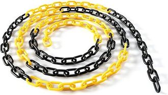 No Brand Cadenas De Pl&aacute;stico A Rayas Amarillas Y Negras - 3 Metros - 2 Unidades - Ligeras Y Pr&aacute;cticas - Aptas Para Barandillas Y Se&ntilde;ales De Advertencia - Tipo 