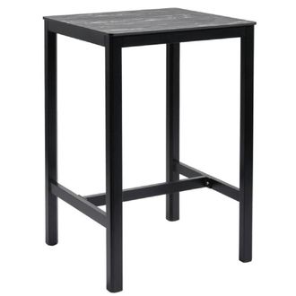 Netfurniture Sterling Marble Poseur Table Black with Troy Table Base - 69 X 69cm | Size: 69 X 69 cm