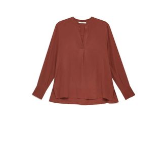 Maliparmi Maliparmi, Overhemden, Dames, Rood, 2Xl, Vloeiend Cr&ecirc;pe Shirt