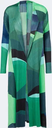 Pleats Please Issey Miyake C&aacute;rdigan Orbit estampado plisado