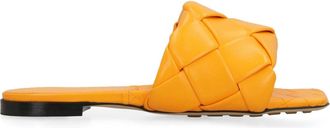 Bottega Veneta Schoenen, Dames, Oranje, 37 EU, Leer, Lido leren platte sandalen