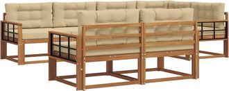 vidaXL Conjunto De Sof&aacute;s De Exterior 8 Uds. Natural Y Beige Vidaxl