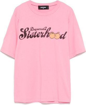 Dsquared2 T-shirt met logoprint - Roze