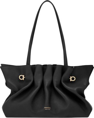 Ferragamo Dark Brown Soft Medium Shoulder Bag