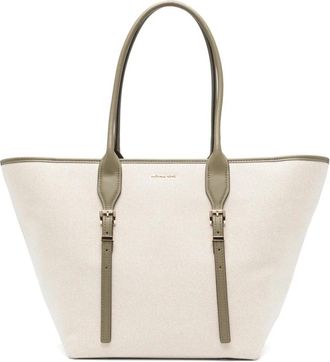 Michael Kors Groene Casual Tote Tas met Gesp - Dames - Shoppers - Groen - ONE Size - Katoen - Tassen