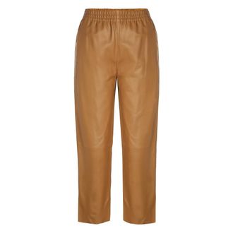 Pinko Pinko - Leren broek - Dames - Broeken - Bruin - Maat: XS Leer