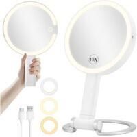 OEM Espejo De Aumento Con Luz, Espejo De Maquillaje Recargable Con Luz Y Aumento De 1x/10x De Doble Cara, Espejo De Maquillaje De Viaje Con 3 Colores De L