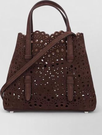 Alaia mina tote bag nubuck leather cutout