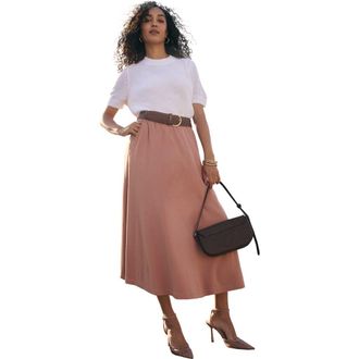 Jessica London Shaker Tee in White at Nordstrom, Size Medium