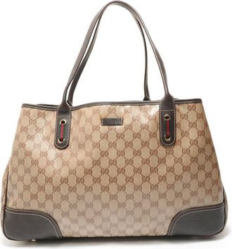 Gucci Gg Crystal Beige Gg Crystal Tote Bag (Pre-Owned)