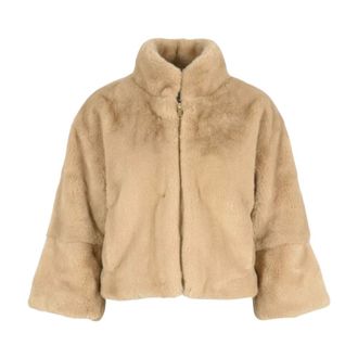 Rinascimento Cappotto Crop In Pelliccia Sintetica - - Jackets - Donna - Beige - XS
