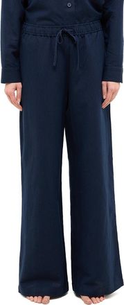 Mustang 5-Pocket-Hose MUSTANG Damen Style Tuscaloosa, Damen, Gr. 38, blau (5324 navy), Web, 75% Baumwolle, 25% Leinen, unifarben, weit, Hosen 5-Pocket-Hose
