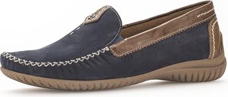 Gabor Women Loafers, Ladies Slippers,Slip-on Shoes,College Shoes,Loafer,Business Shoes,Blue/New Whisky,40 EU / 6.5 UK